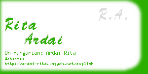 rita ardai business card